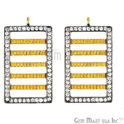 Cubic Zircon Pave Charm Gold Vermeil Charm For Bracelet & Pendants - GemmartUSA