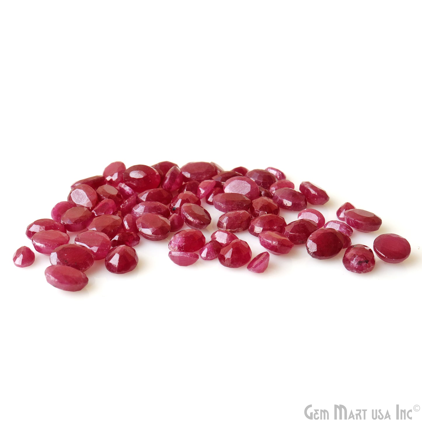 93ct Ruby Oval Shape Mix Size Faceted Cut Loose Gemstone