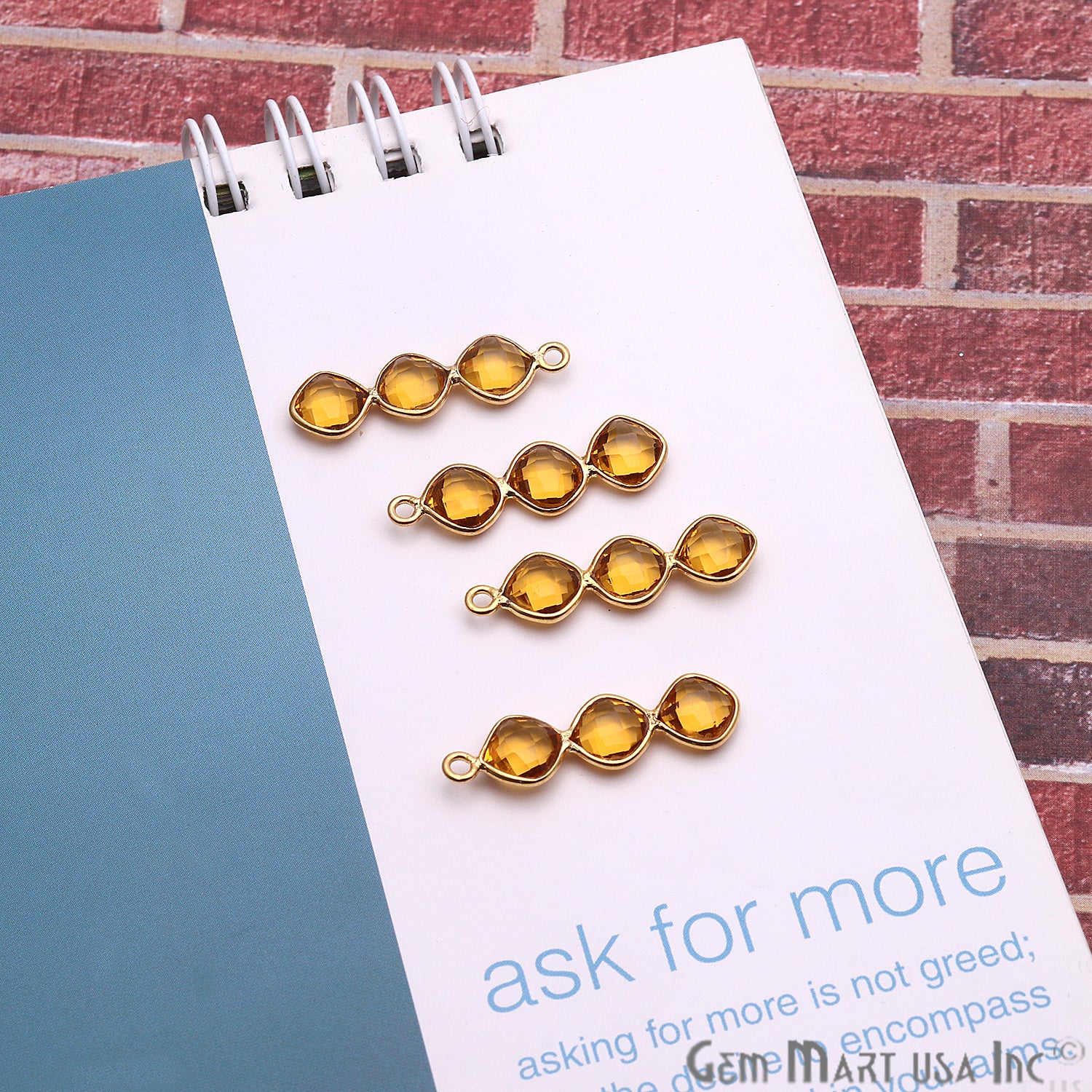 DIY Gemstone 25x6mm Gold Plated Chandelier Finding Component (Pick Your Gemstone) - GemMartUSA