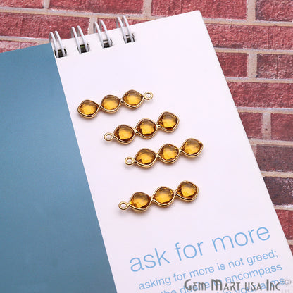 DIY Gemstone 25x6mm Gold Plated Chandelier Finding Component (Pick Your Gemstone) - GemMartUSA