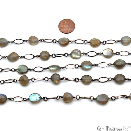 Labradorite With Oxidized Marquise Finding Rosary Chain