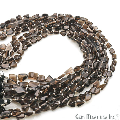 Smoky Topaz Free Form 9x7mm Tumble Beads Gemstone Strands - GemMartUSA