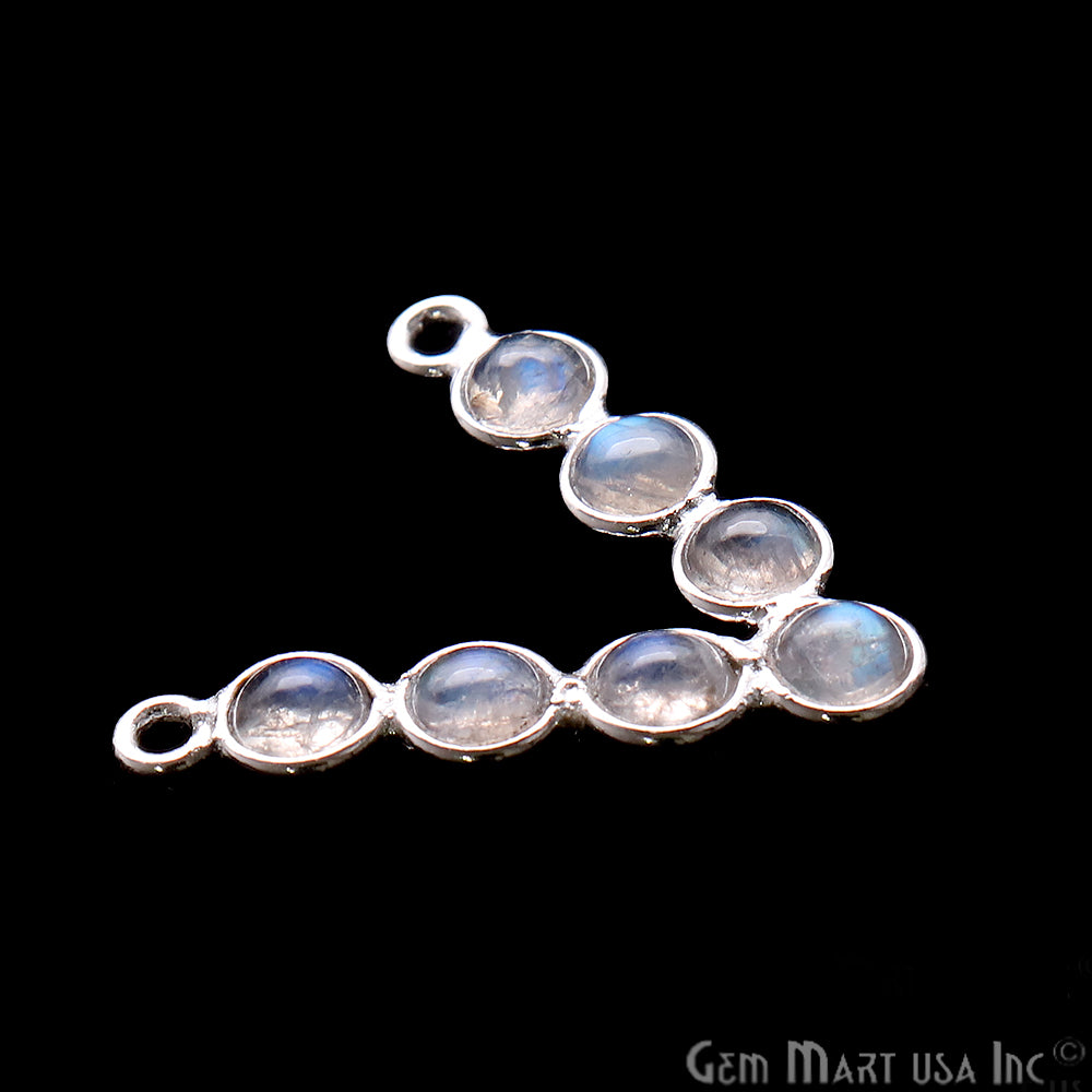 DIY Rainbow Moonstone 22x21mm Silver Plated Chandelier Finding Component - GemMartUSA