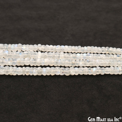 Rainbow Moonstone Micro Faceted Rondelle 3-4mm 13Inch Length AAAmazing Blue Luster (RLRM-70002) (762732445743)