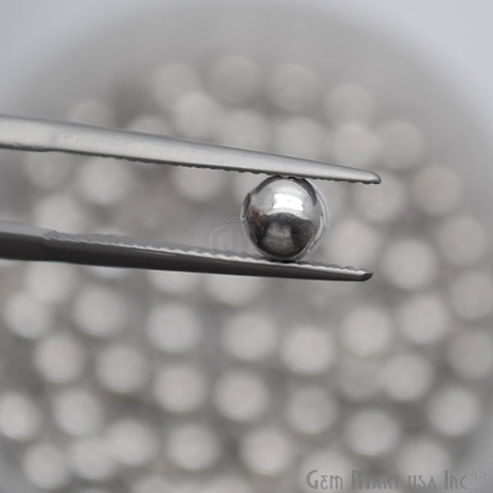 10pc Lot Ball Finding 4mm Silver Plated Round Jewelry Making Charm - GemMartUSA