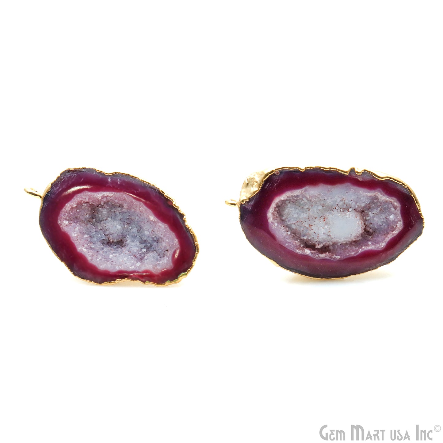 DIY Geode Druzy 29x22mm Gold Electroplated Loop Connector Studs Earrings