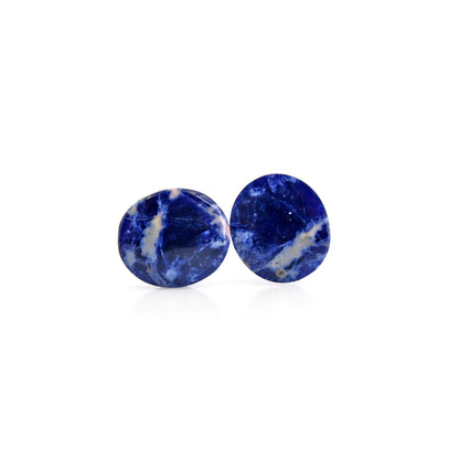 Sodalite Round Shape 20x18mm Loose Gemstone For Earring Pair