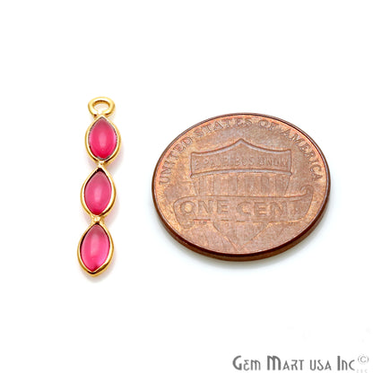 DIY Pink Tourmaline 23x4mm Gold Plated Chandelier Finding Component - GemMartUSA