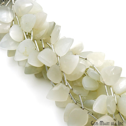 White Chalcedony Kite Beads, 6 Inch Gemstone Strands, Drilled Strung Briolette Beads, Kite Shape, 16x12mm