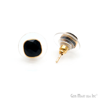 Cushion Shape 6mm Gold Plated Stud Earring