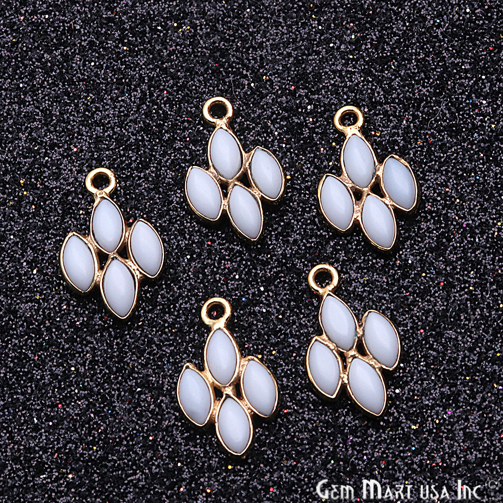 DIY White Agate 16x10mm Gold Plated Chandelier Finding Component - GemmartUSA