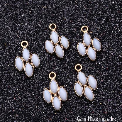 DIY White Agate 16x10mm Gold Plated Chandelier Finding Component - GemmartUSA