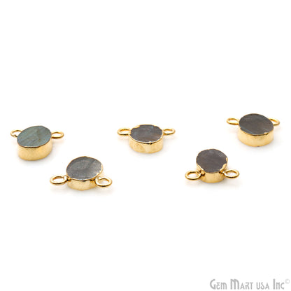Labradorite Free Form Shape 13x11mm Gold Electroplated Connector