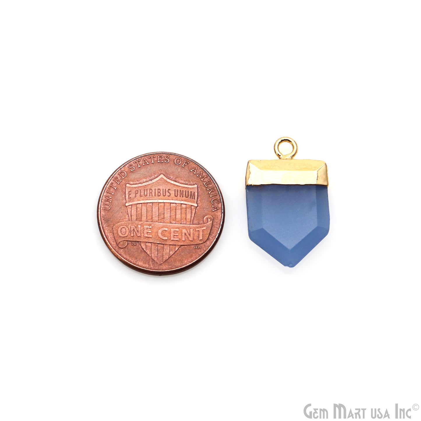 Pentagon 19x12mm Gold Electroplated Single Bail Gemstone Connector