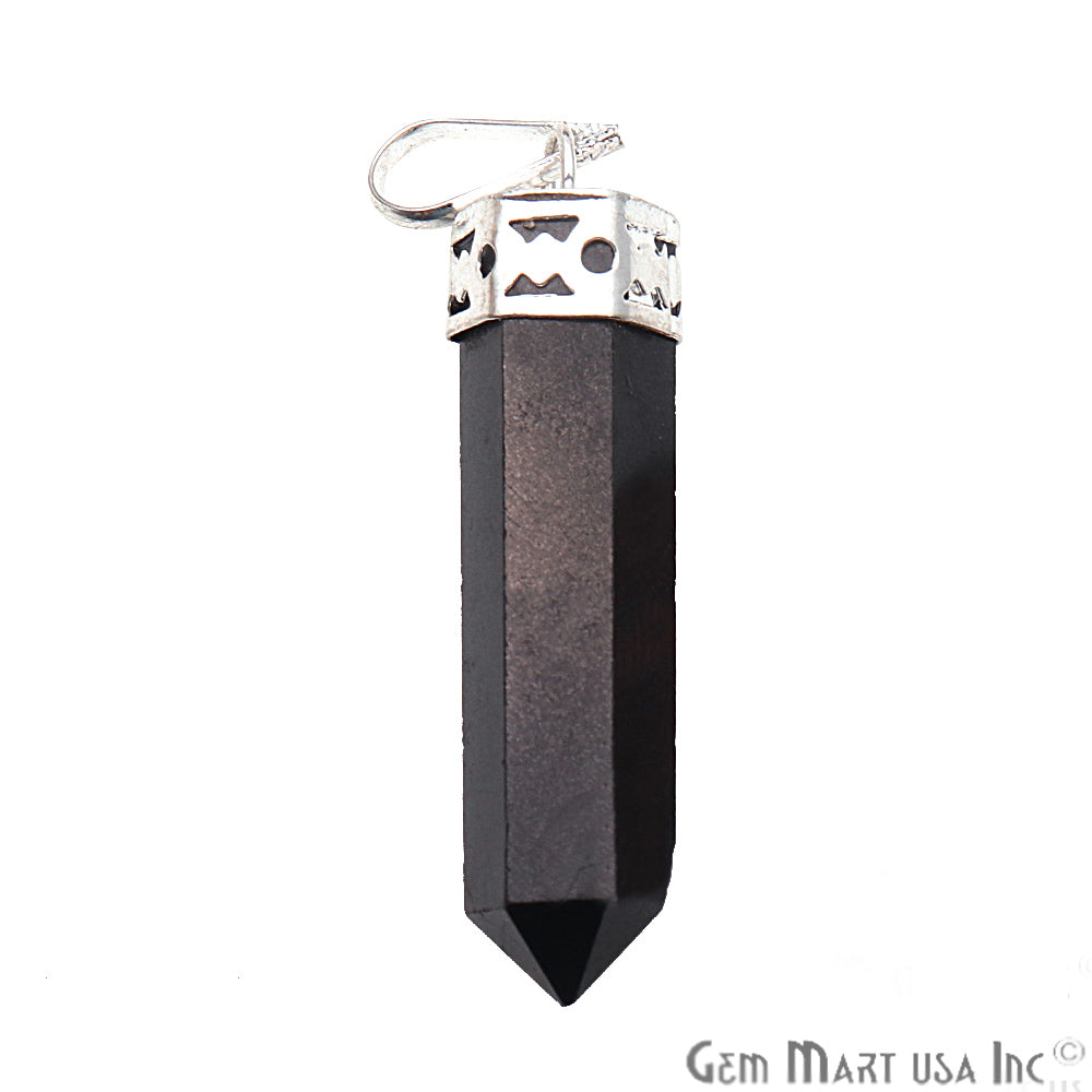 DIY Healing Gemstone Silver Pencil Point Ornate Pendant 1pc (Pick Stone) - GemMartUSA