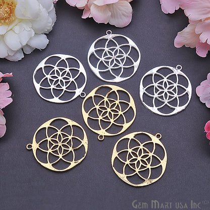 Crystal Grid 40x37mm Chandelier Finding Charm Connector (Pick Your Metal) - GemmartUSA