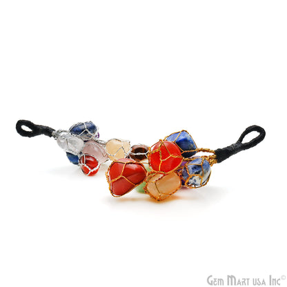 7 Chakra Car Hanger Wire Wrapped Tumbled Cage Sun Catcher car hanger