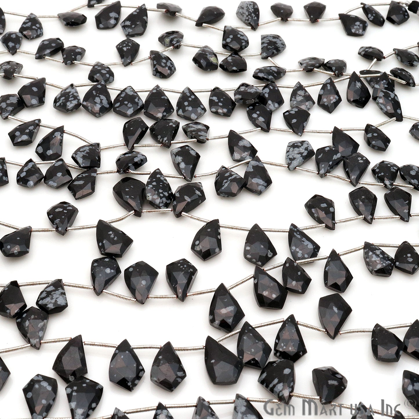 Black Obsidian Free Form 18x11mm Crafting Beads Gemstone Strands 8INCH - GemMartUSA