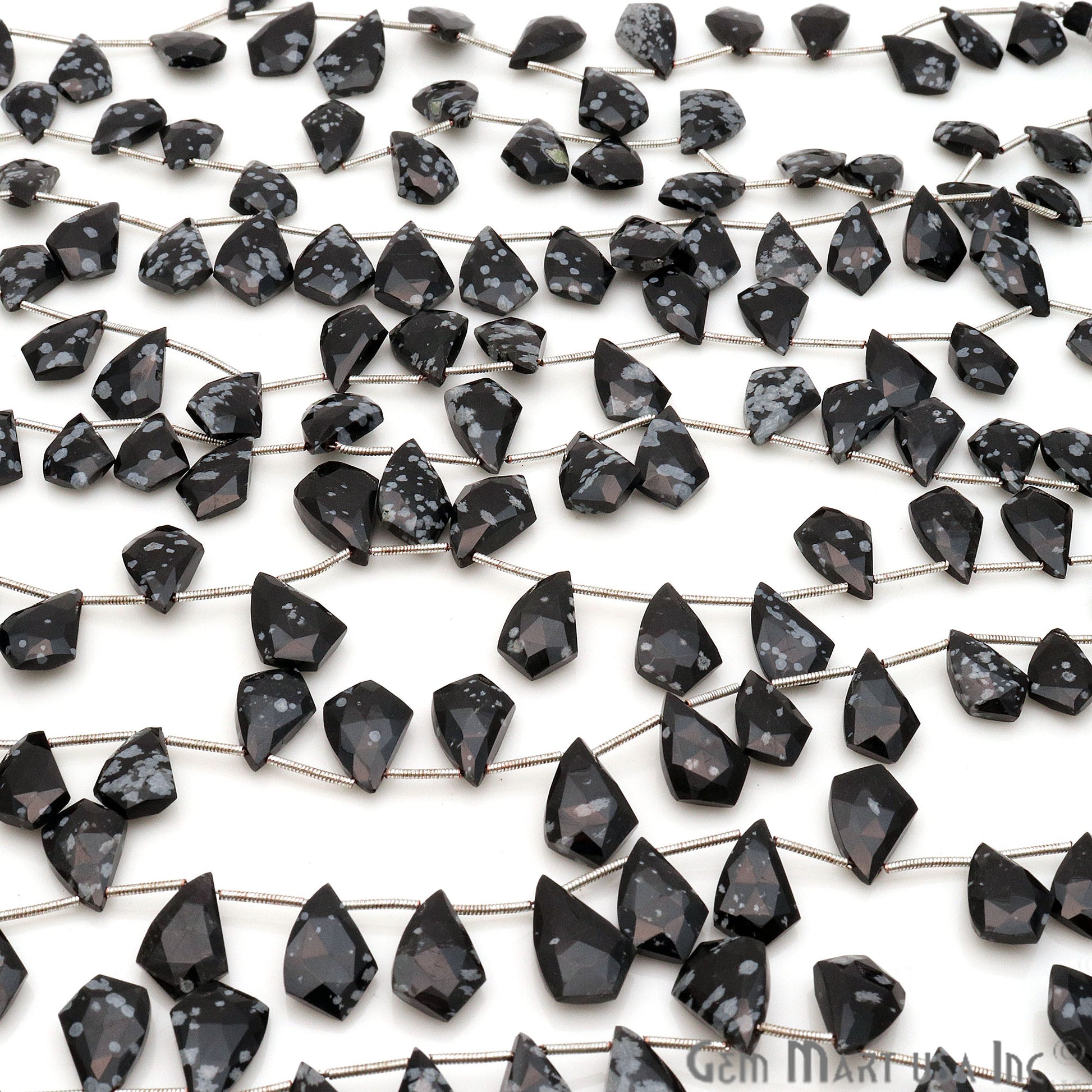 Black Obsidian Free Form 18x11mm Crafting Beads Gemstone Strands 8INCH - GemMartUSA