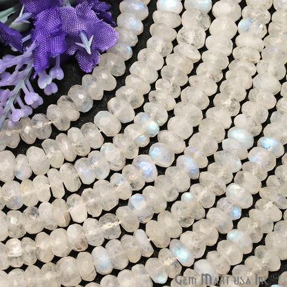 Rainbow Moonstone 6-7mm Round Rondelle Strand Beads - GemMartUSA