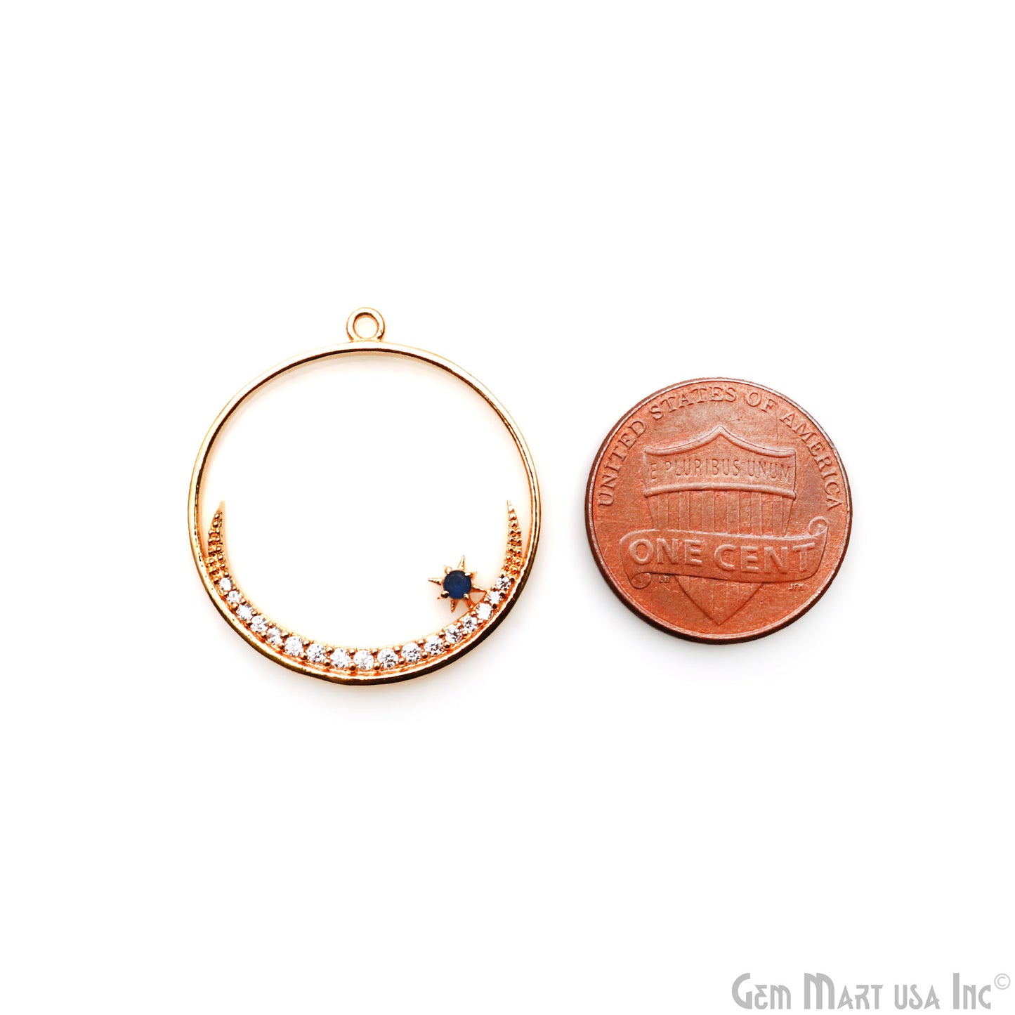 Round & Moon Shape Finding Charm Gold Plated Single Bail Finding