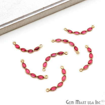 DIY Pink Tourmaline 26x4mm Gold Plated Chandelier Finding Component - GemmartUSA