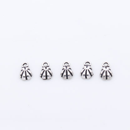 5pc Lot Seashell Shape Oxidized 9x5mm Charm For Bracelets & Pendants - GemMartUSA