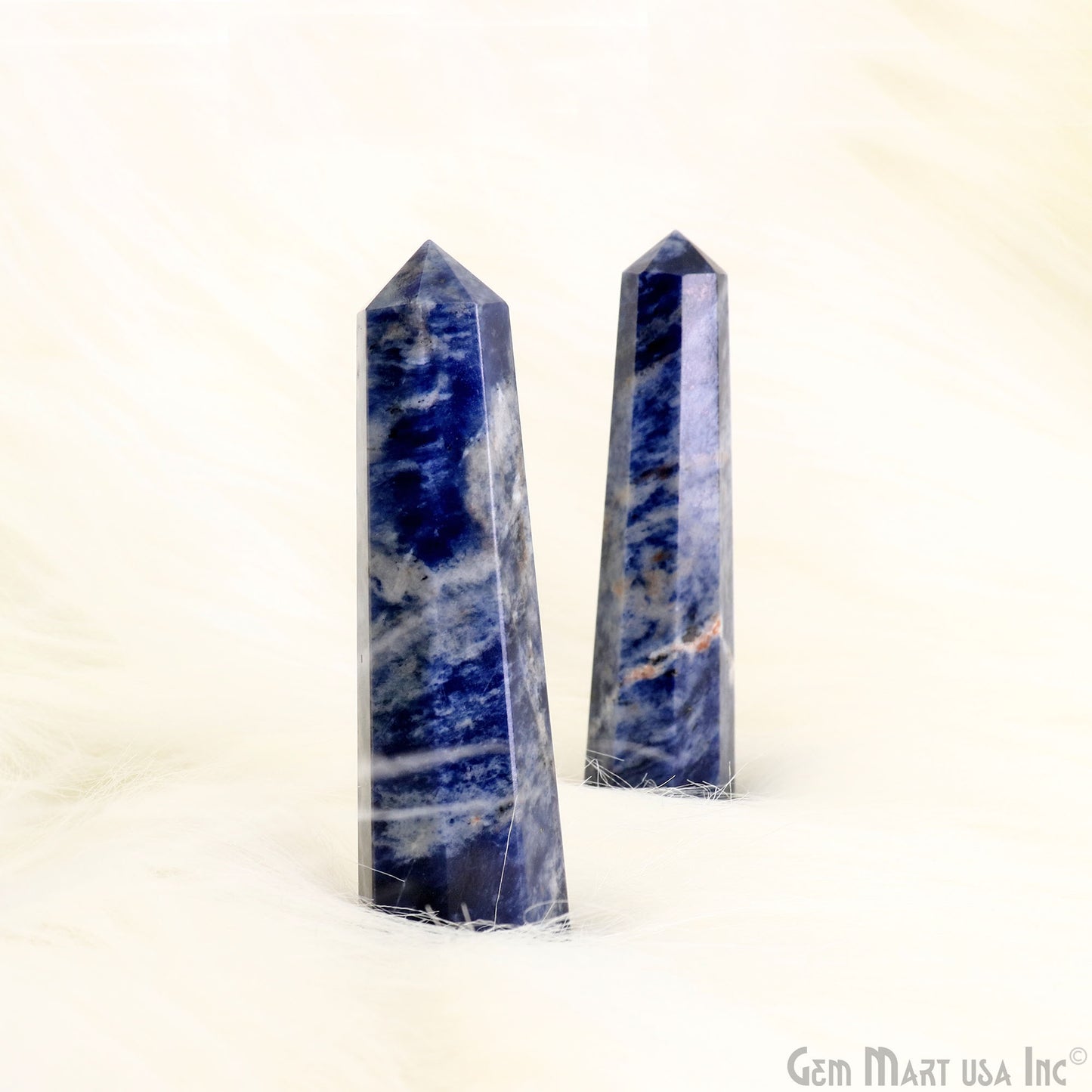 Sodalite Gemstone Jumbo Tower Crystal Tower Obelisk Healing Meditation Gemstones 4-5 Inch