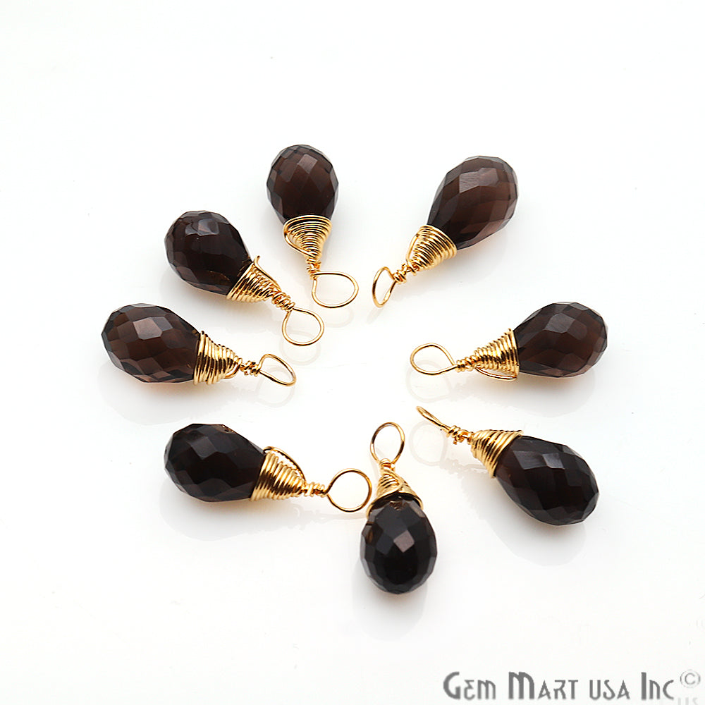 Wire Wrapped Drop Shape 16x6mm Single Bail Gemstone Connector (Pick Stone) - GemMartUSA