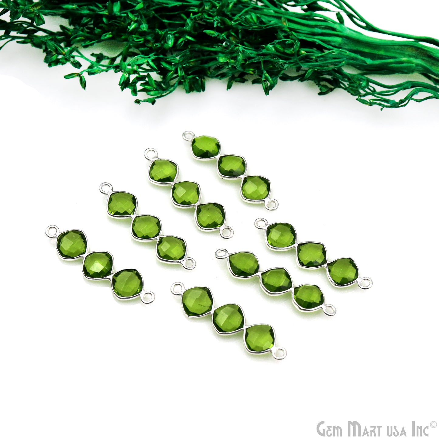DIY Gemstone 29x7mm Silver Plated Finding Component