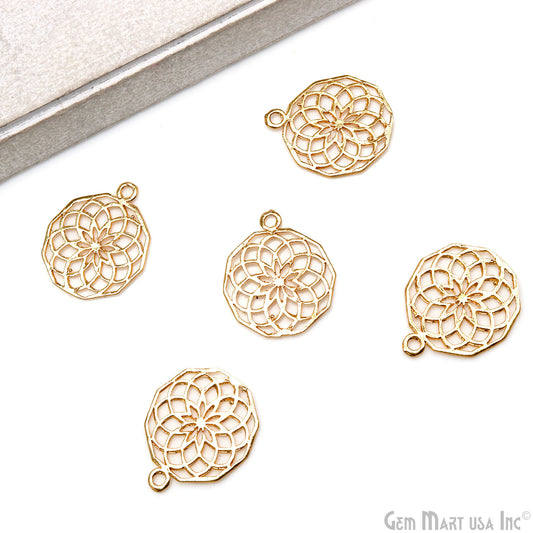 Gold Flower Findings, Filigree Flower Findings, Findings, Jewelry Findings,