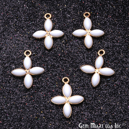 DIY White Agate 17x13mm Gold Plated Chandelier Finding Component - GemmartUSA