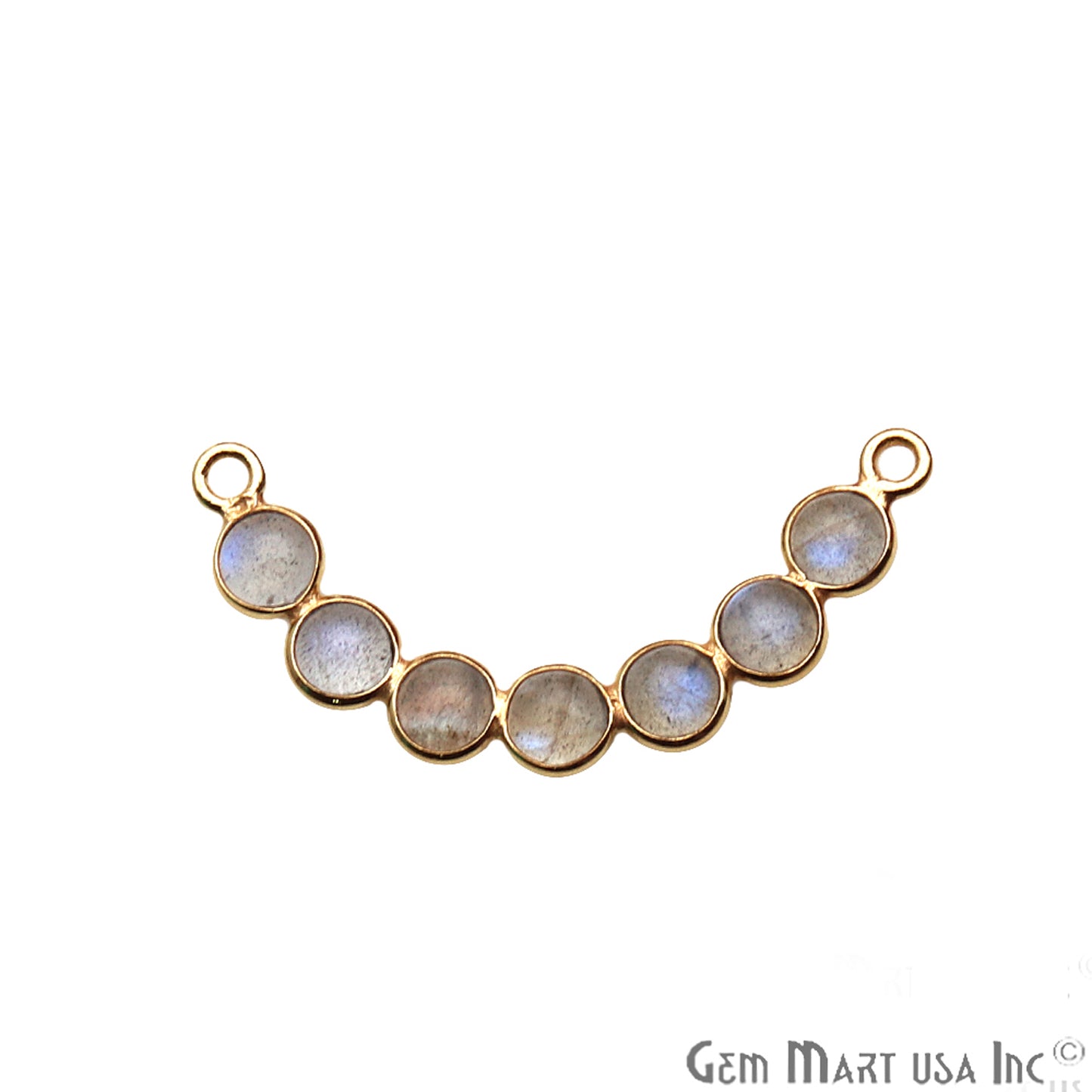 DIY, Labradorite Gold Plated 30X5mm Smiley Chandelier Finding Component - GemMartUSA