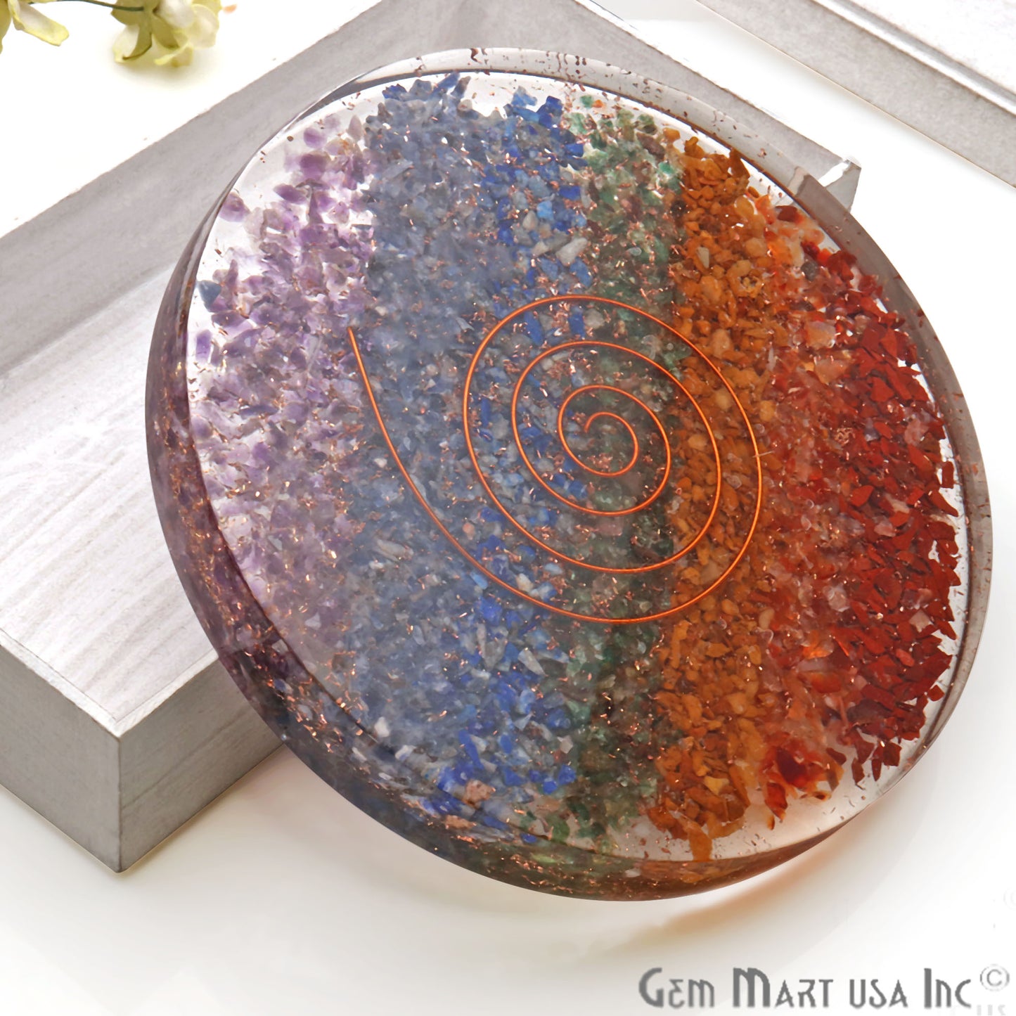 Healing Stone, Seven Chakra Meditation Stone, Home Decor 80MM - GemMartUSA