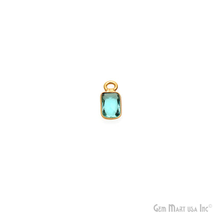 5pc Lot Apatite Octagon 5x3mm Gold Plated Single Bail Gemstone Tiny Connector