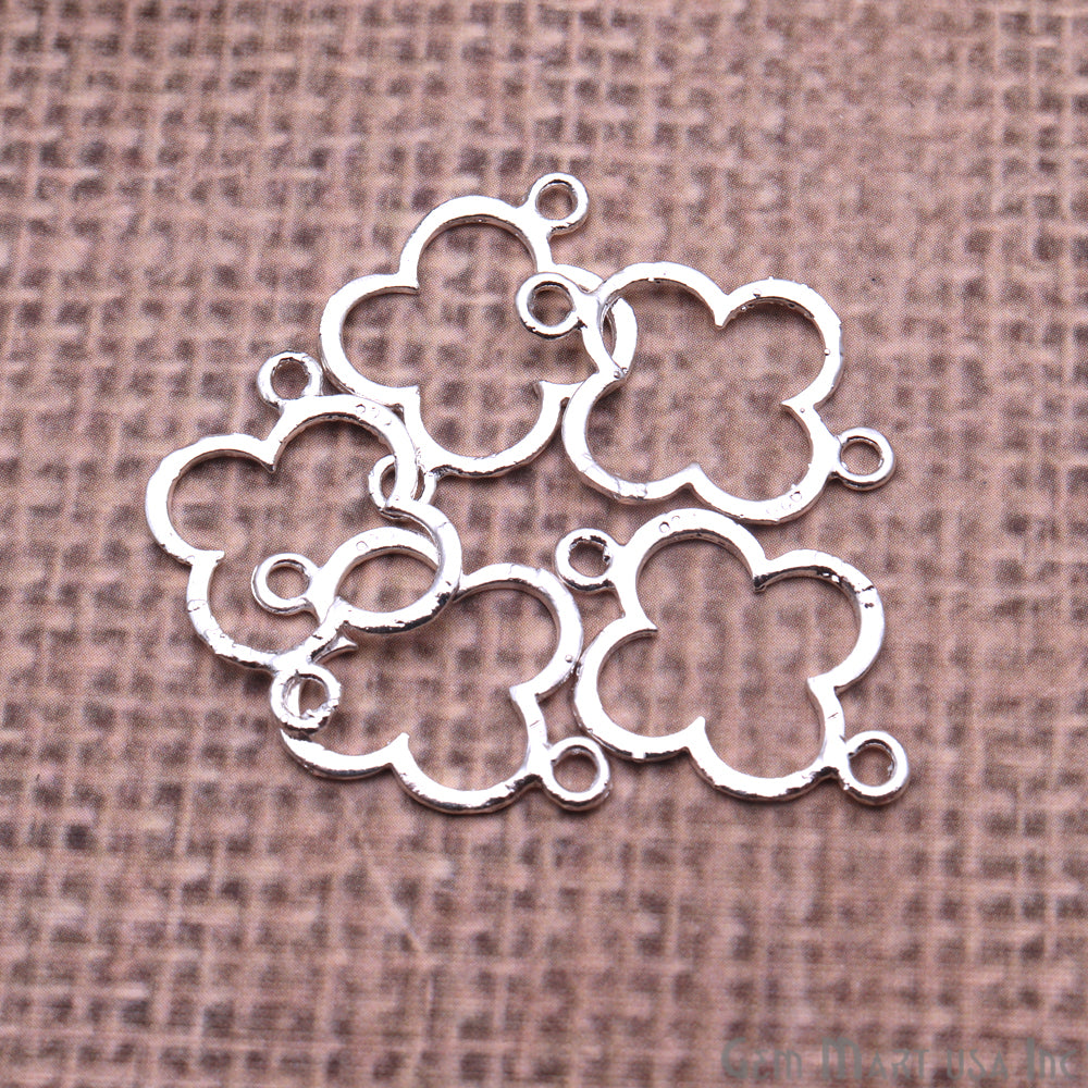 5 Pc Lot Clover Findings, Findings, Filigree Findings, Findings, Jewelry Findings, 23x17mm (50062) - GemMartUSA