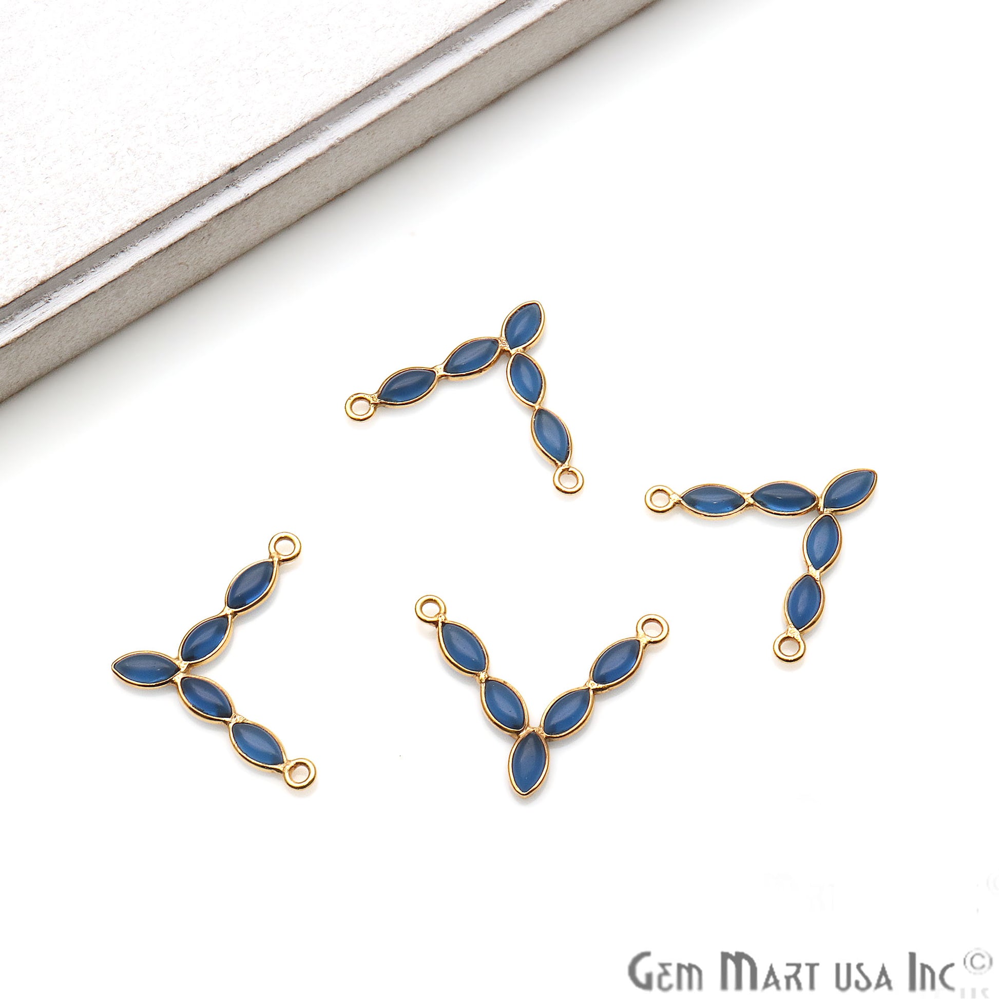 DIY Iolite 22x19mm Gold Plated Chandelier Finding Component - GemmartUSA