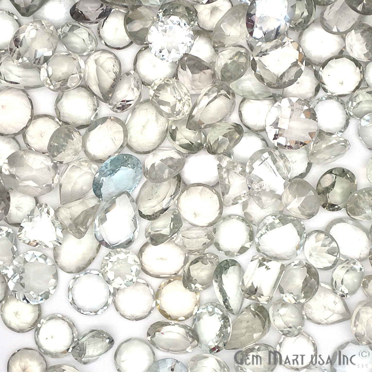 100Cts Big Size Wholesale Green Amethyst Mix Shape Loose Gemstones - GemMartUSA