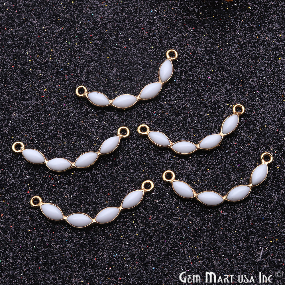 DIY White Agate 26x4mm Gold Plated Chandelier Finding Component - GemmartUSA