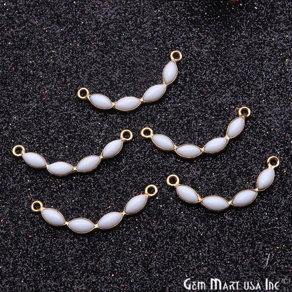 DIY White Agate 26x4mm Gold Plated Chandelier Finding Component - GemmartUSA