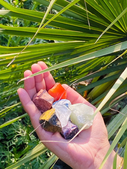 7 Chakra, 31X27MM Rough Multi Color Healing Crystal Stone Set, Natural Stone, Healing stone, Energy Stones