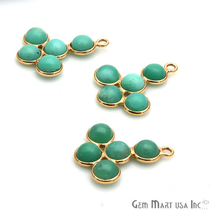 Chrysoprase Gemstone 20x16mm Gold Bezel Component - GemMartUSA