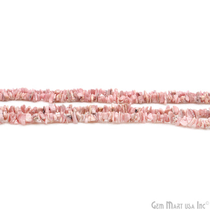 Rhodochrosite Chip Beads, 34 Inch, Natural Chip Strands, Drilled Strung Nugget Beads, 3-7mm, Polished, GemMartUSA (CHRS-70001)