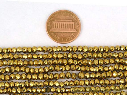 Yellow Pyrite Rondelle Micro Faceted 3-4mm 13Inch Length AAAmazing quality 100 Percent Natural (RLYP-70002) (762894516271)
