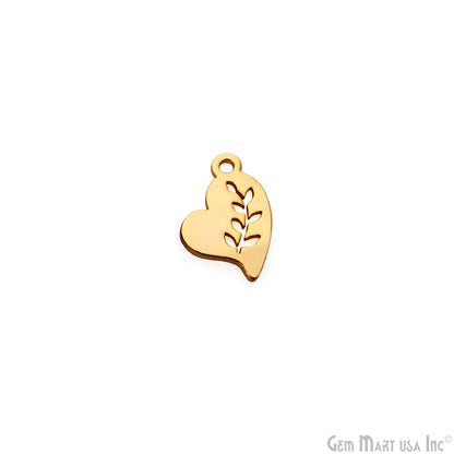 Leaf Shape Charm Laser Finding Gold Plated 14x14mm Charm For Bracelets & Pendants