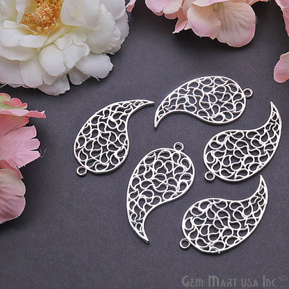 Paisley Charm 44x23mm Chandelier Finding Connector (Pick Your Metal) - GemMartUSA