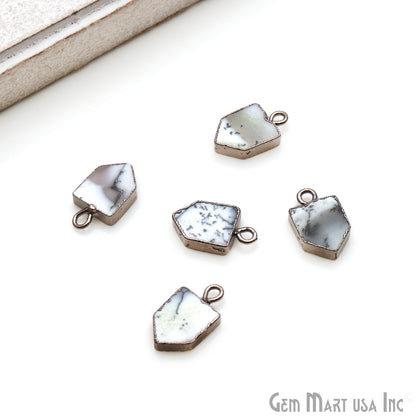 Pentagon Shape 16x9mm Gold Electroplated Gemstone Connector (Pick Stone) - GemMartUSA