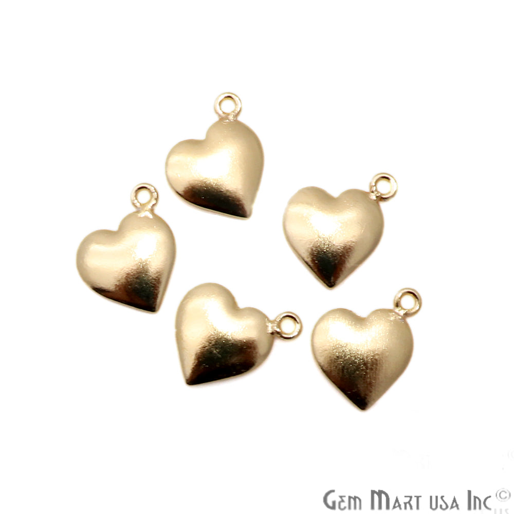 5pc Lot Heart Finding 15x11mm Gold Plated Jewelry Making Charm - GemMartUSA