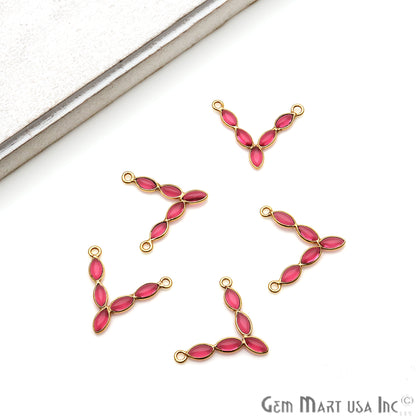 DIY Pink Tourmaline 22x19mm Gold Plated Chandelier Finding Component - GemmartUSA