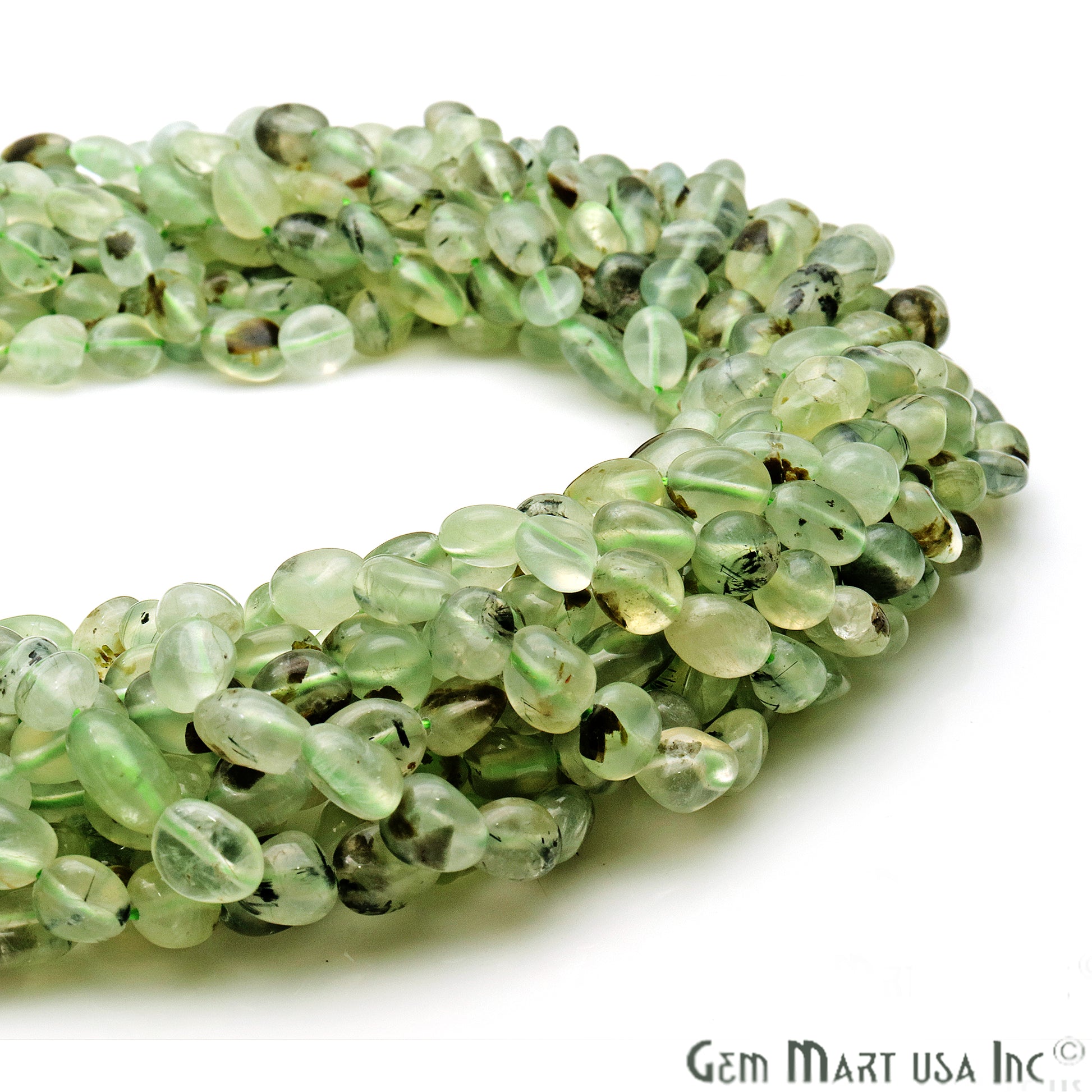 Prehnite 9x5mm Tumble Rondelle Beads Strands 14Inch - GemMartUSA